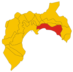 Map of comune of Quartu Sant'Elena (metropolitan city of Cagliari, region Sardinia, Italy) - 2016